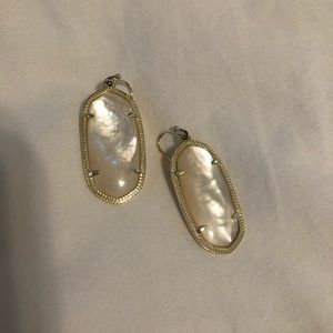 Kendra Scott Elle Gold Drop Earrings, White Pearl